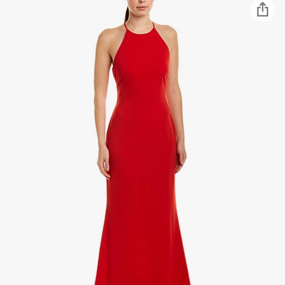 Badgley Mishka Stunning Red Halter Gown